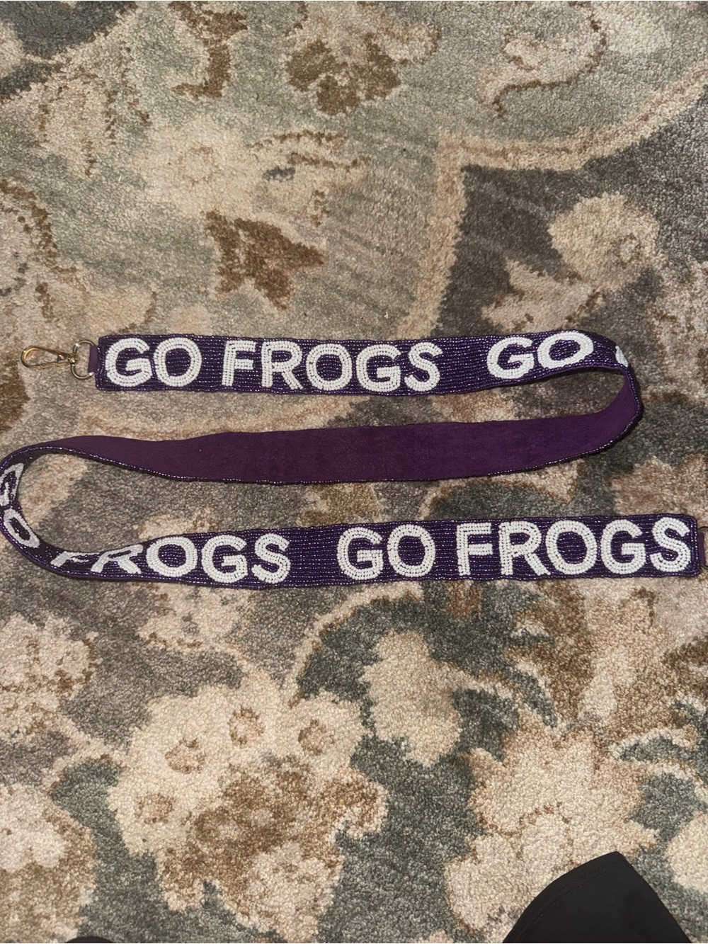 TCU Go Frogs Purple Beaded Game Day Purse Strap